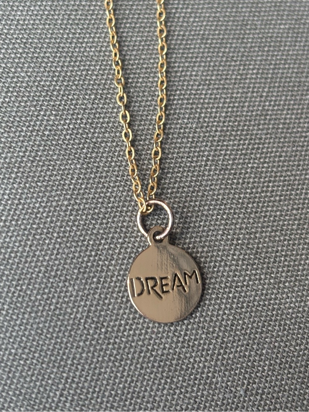 ‘DREAM’ Gold Pendant Necklace